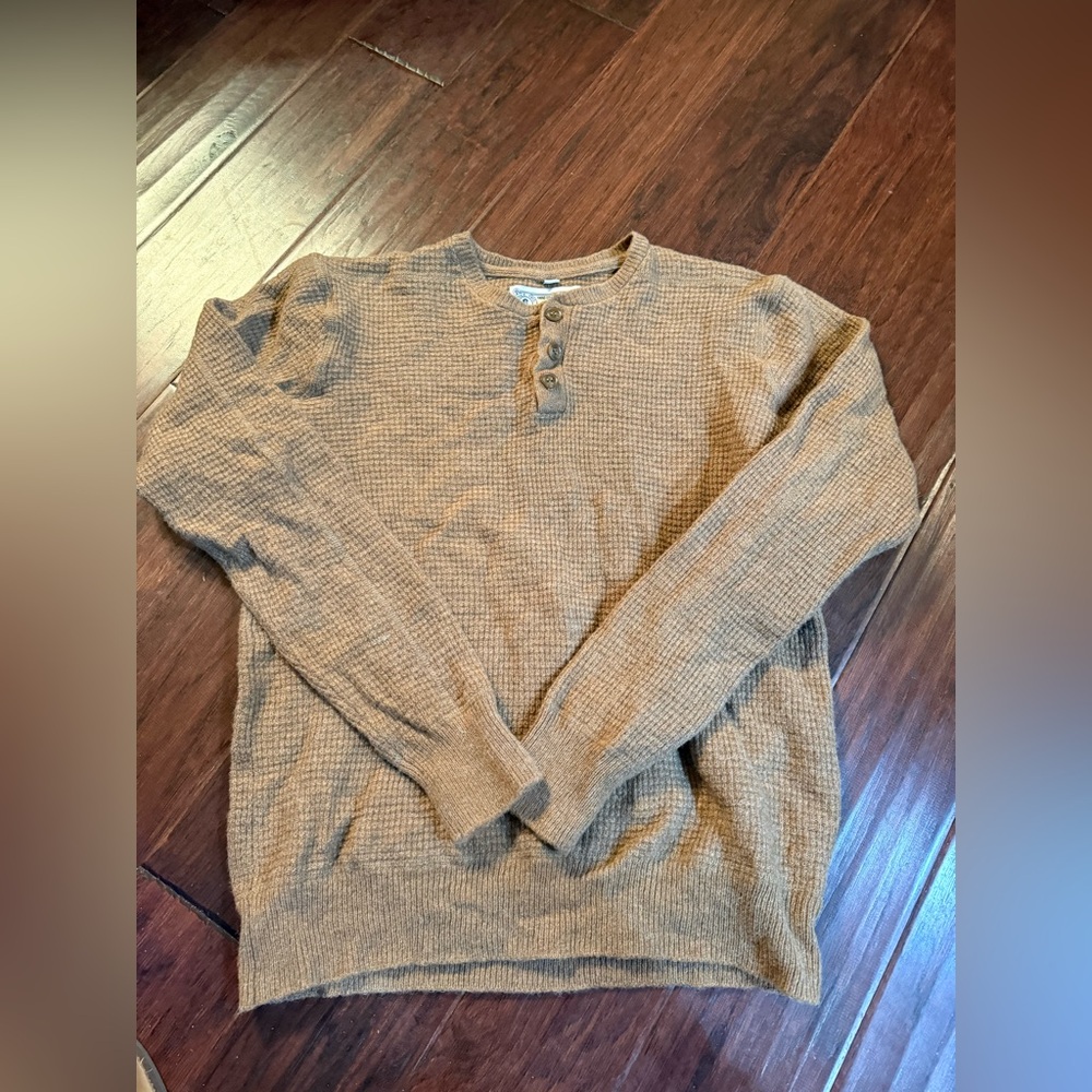 Men's Brown Henley Sweater